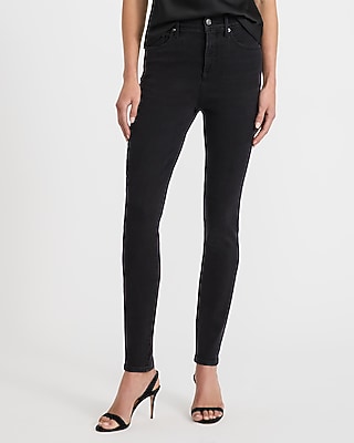 High Waisted Black Wash Skinny Jeans