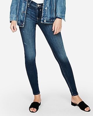 mid rise dark wash jean leggings