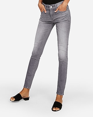 Mid Rise Gray Jean Leggings | Express