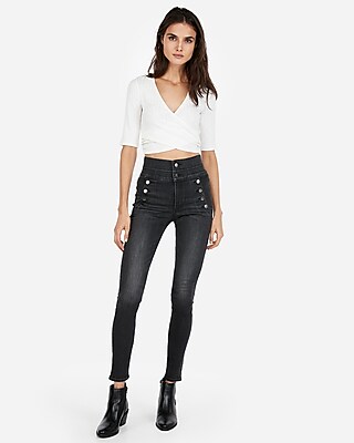 express black high waisted jeans