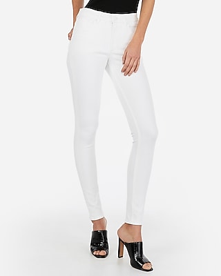 high waisted white cropped jeans