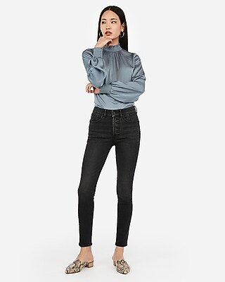 express button fly jeans