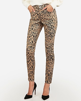 high waisted cheetah print jeans