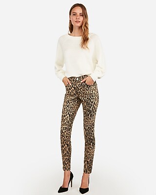 high waisted leopard print jeans