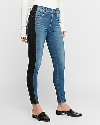 black high waisted stretch jeans