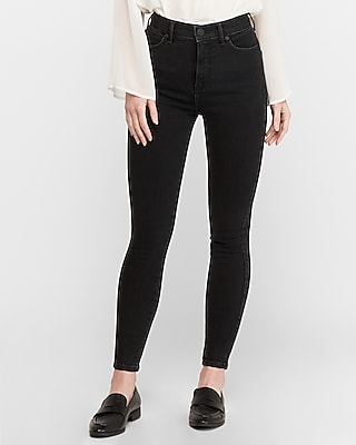 super high rise black skinny jeans