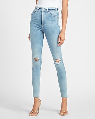 ripped raw hem jeans