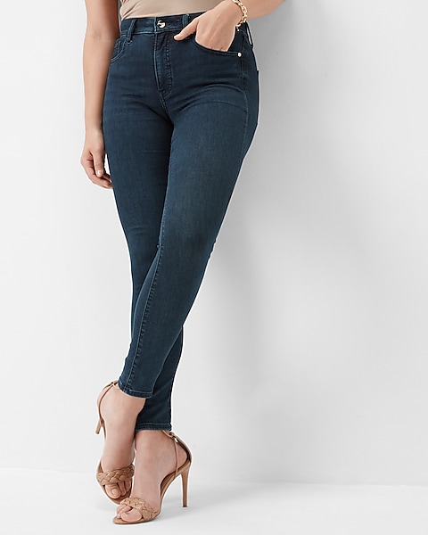 Mid Rise Express Jeans Dark Skinny Supersoft Wash 