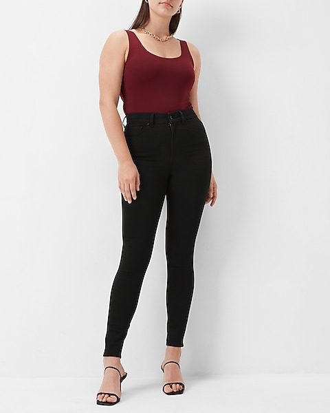 High Waisted Black Supersoft Skinny Jeans