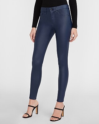 mid rise coated jeans