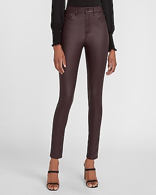 maroon high waisted jeans
