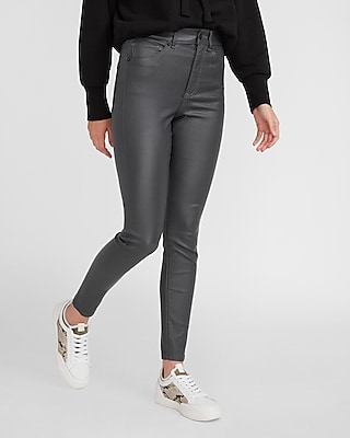 grey coated skinny jeans