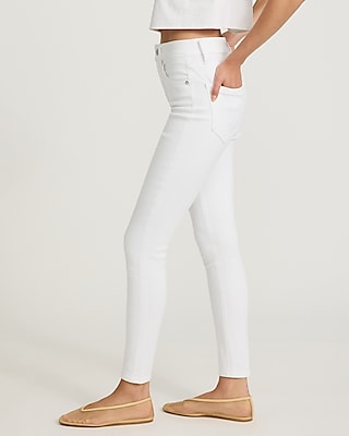 High Waisted White Supersoft Skinny Jeans