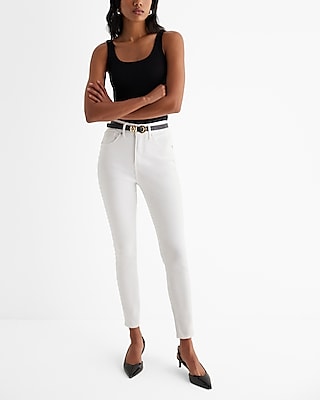 High Waisted White Supersoft Skinny Jeans