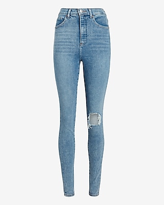 super skinny high waisted ripped jeans