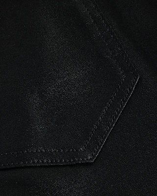 Super High Waisted Black Coated '90s Slim Jeans