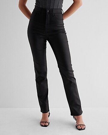 Straight-Leg High-Rise Faux Leather Pants - Tall, Tall