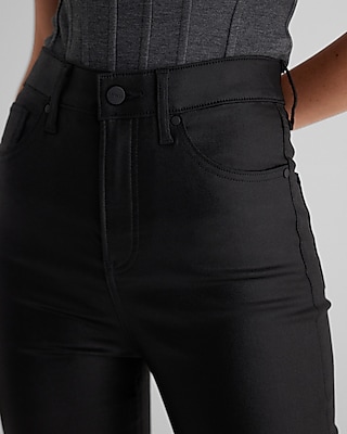 Super High Waisted Black Coated '90s Slim Jeans