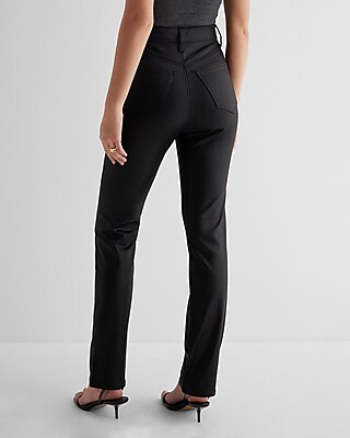 Super High Waisted Black Coated '90s Slim Jeans