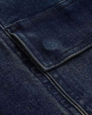 Super High Waisted Dark Wash '90s Slim Cargo Jeans