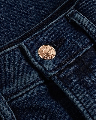 High Waisted Dark Wash Raw Hem '90s Slim Jeans