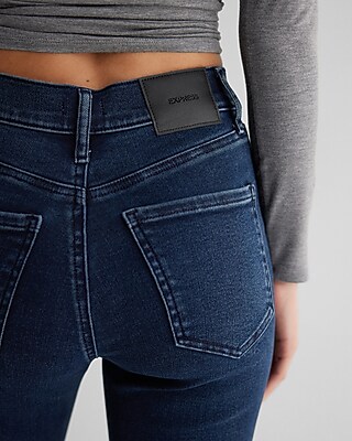 High Waisted Dark Wash Raw Hem '90s Slim Jeans - image 5