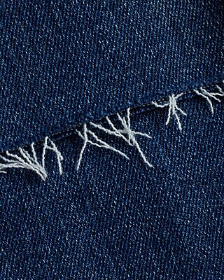 High Waisted Dark Wash Raw Hem FlexX '90s Slim Jeans