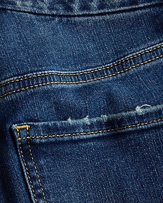 High Waisted Dark Wash Raw Hem FlexX '90s Slim Jeans
