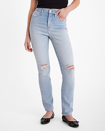 Express Jeans Women Frayed Distressed Denim Country Cottage Core 12R