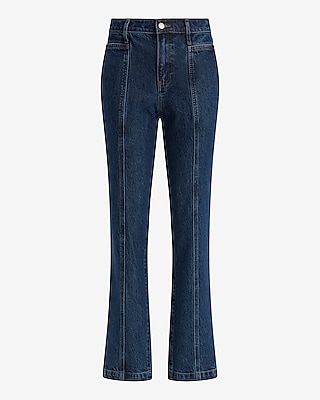 High Waisted Dark Wash Seamed '90s Slim Jeans