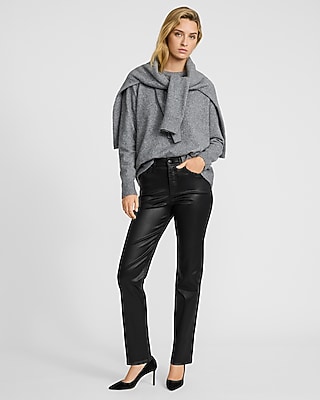High Waisted Coated Black '90s Slim Jeans