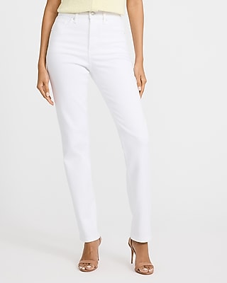 High Waisted White '90s Slim Jeans