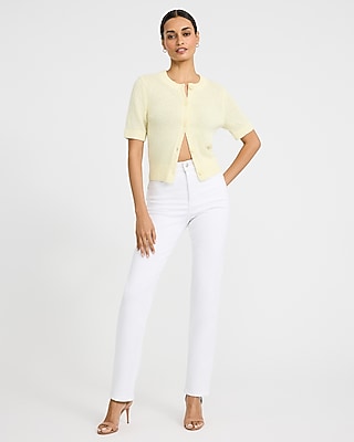 High Waisted White '90s Slim Jeans