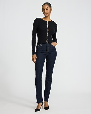 High Waisted Dark Wash '90s Slim Jeans - image 4