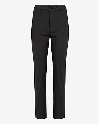 black slim high waisted trousers