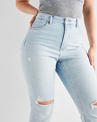 Curvy Super High Waisted Ripped Mom Jeans