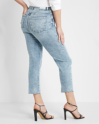 Conscious Edit Super High Waisted Raw Hem Mom Jeans