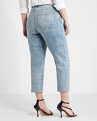 Conscious Edit Super High Waisted Raw Hem Mom Jeans