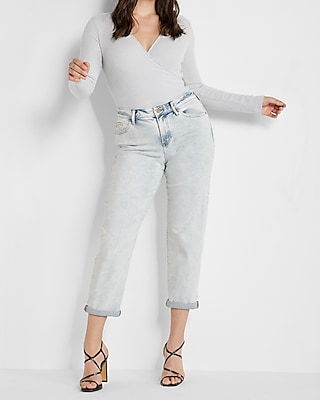 Mid Rise Light Wash Boyfriend Jeans Express