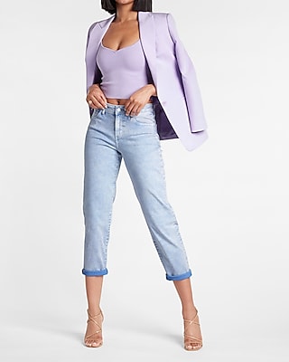 Mid Rise Lilac Tinted Boyfriend Jeans