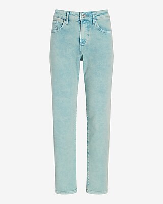 Mid Rise Mint Green Tinted Boyfriend Jeans