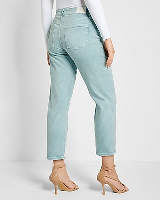 Mid Rise Mint Green Tinted Boyfriend Jeans
