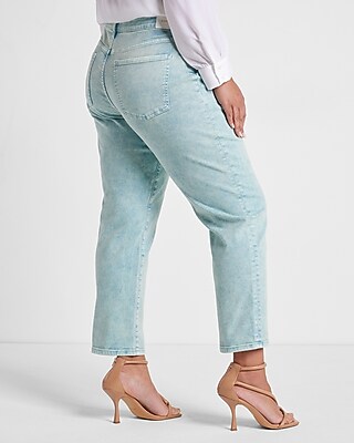 Mid Rise Mint Green Tinted Boyfriend Jeans