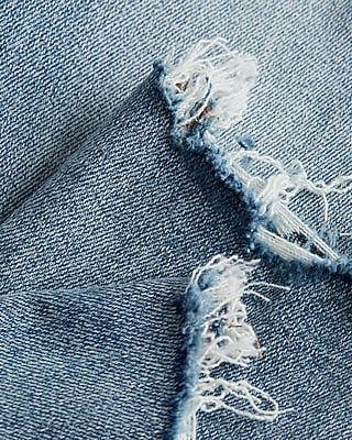Conscious Edit High Waisted Light Wash Ripped Cropped Flare Jeans