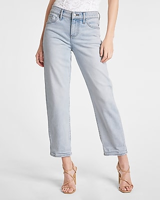 Mid Rise Blue Tinted Boyfriend Jeans