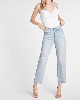 Mid Rise Blue Tinted Boyfriend Jeans