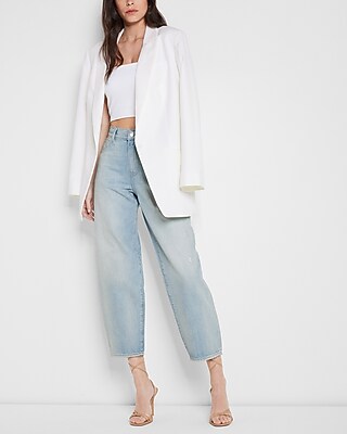 High Waisted Light Wash Balloon Leg Jeans - image 3