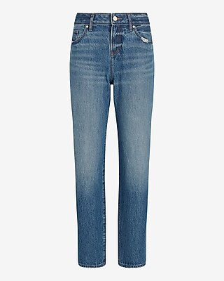 Low Rise Medium Wash Boyfriend Jeans