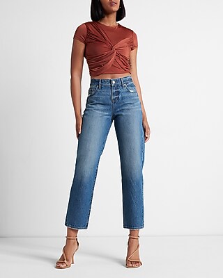 Low Rise Medium Wash Boyfriend Jeans