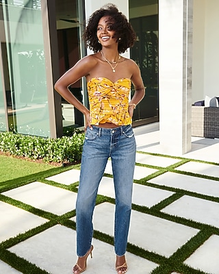 Low Rise Medium Wash Boyfriend Jeans